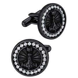 Mens Retro Stainless Steel Thor's Hammer Cufflinks Punk Norse Viking Tuxedo Shirt Cuff Links Black Cufflinks for Father Brother Husband