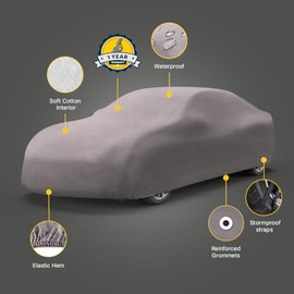 Seal Skin Covers Funda para Sedán PEVA Multicapa 100% Impermeable, Protección UV, Nieve, Lluvia (211"-224")