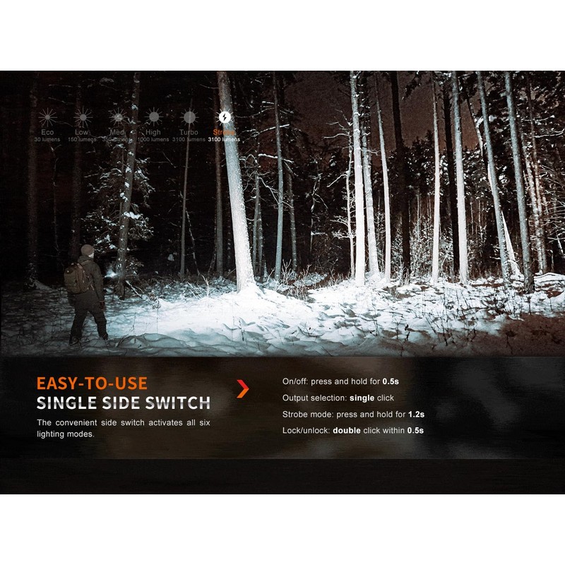 Fenix E35R EDC Flashlight, 3100 Lumens USB-C Rechargeable High Lumen