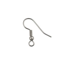 JewelrySupply French Hook Earring Wire with Bead & Spring Surgical Stainless Steel (10-Pcs)