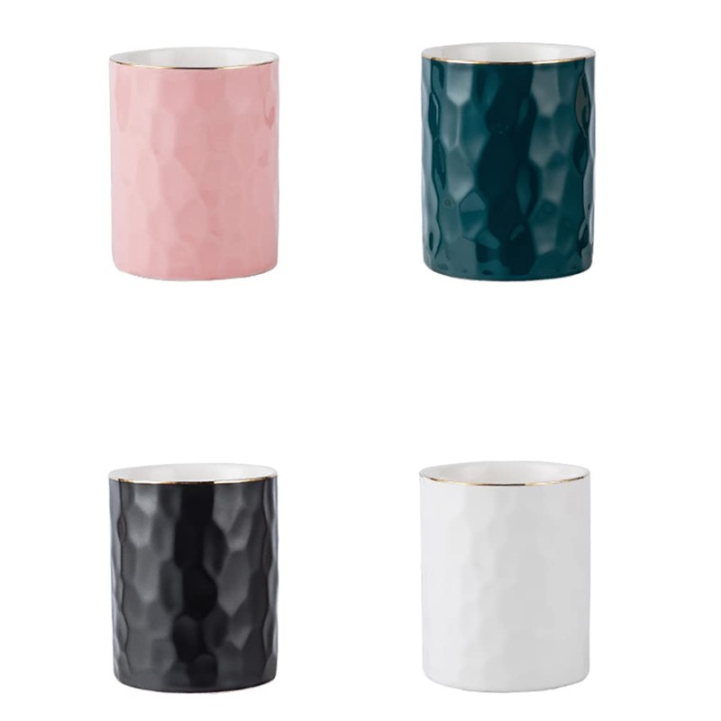 Ceramic Pen Holder Stand Cup Pencil Holder Organizer Makeup Brush