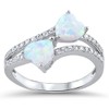 White Simulated Opal Infinity Heart Promise Ring .925 Sterling Silver
