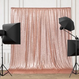 PartyDelight Rose Gold Sequin Backdrop Photography Curtain Special Events Party 6Ftx6Ft