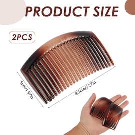 Set of 2 hair combs for plug-in, hair comb, high-quality plug-in combs, 8.5 x 5 cm, straight teeth, ideal for everyday and professional use, durable and stylish (519H)