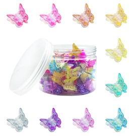 50 Pcs Butterfly Hair Claw Clips for Women Colorful Glitter Mini Hair Accessories in Assorted Colors