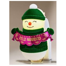 White Barn FELIZ NAVIDAD SNOWMAN NIGHTLIGHT Wallflowers Fragrance Plug