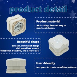 Snowflake Craft Punch Large Magnetic Paper Puncher for Scrapbooking DIY Journaling Card Making Holiday Decorations Envelope Edge Embossing Embellishments Manual Cutter Art Supplies, Random Color