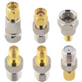 Boobrie F to SMA/RP-SMA Kit 6 Pieces Type F to SMA and RP SMA Set SMA to RG6 Adapter, Coaxial Male from Female to Female Coaxial Male Female to Male for WiFi/Radio/TV Antenna/FPV Drone Cable