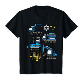 Hanukkah Construction Trucks Chanukah Boys Kids Toddlers T-Shirt