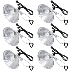 Macarrie 6 Pcs Adjustable Clamp Lamp Light with Aluminum Reflector Up to 150 Watt (No Bulb Included) E26 Socket SPT-2 18awg 6FT Cord (8.5 Inch)