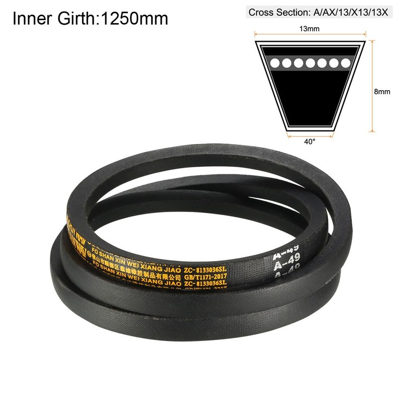 sourcing map A-49 Drive Belt 49 Inch Pitch Length Industrial