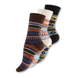 Wool Socks for Men and Women, Patterned Socks, Thermal, Cushioned, Walking, Hiking, Cosy, Colourful, Fluffy Soft Winter Socks, Hygge Socks