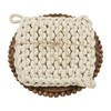 Mud Pie Brown Beaded Trivet & Crochet Pot Set, Trivet