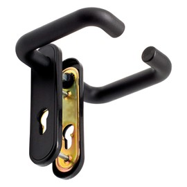 Micel - 00234 - Door Handle Set with Key 72 mm, with Steel Plate and Nylon, Black Painted, 168 x 44 mm