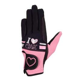 AK Love Horse Riding Gloves Ladies, Men & Kids Equestrian Gloves For All Season (Black/Pink, M)