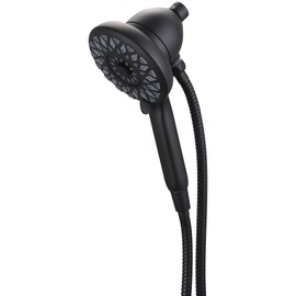 Olympia P-4570-MB Dual Shower Head Faucet – High Pressure 2" Fixed & 3-Function 4-3/4" Magnetic Handheld Shower Head Combo, Diverter Button, Water-Saving 1.75 GPM, Matte Black Finish