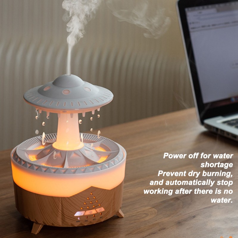 Water Drip Aromatherapy Diffuser 7 Color Light Mushroom Rain Humidifier