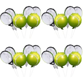 DOITOOL Grüne Tennis-Party-Ballons, 4 Sets, Tennis-Party-Dekorationen, Folienballons für Sport-Themen-Geburtstagsdekorationen, Foto-Requisiten, 45,7 cm