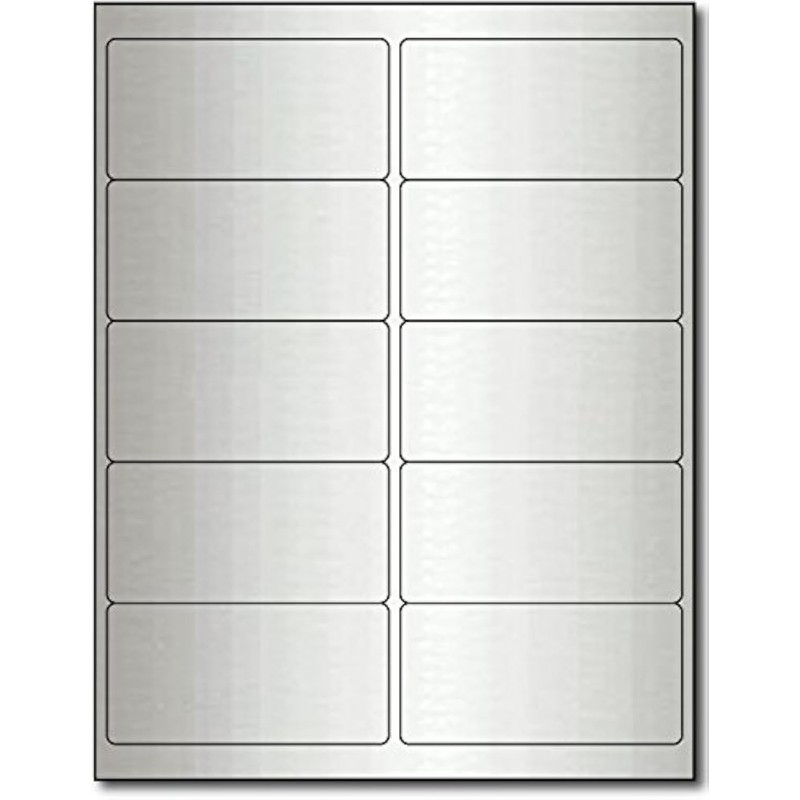 4" x 2" Silver Foil Labels for Laser Printers -