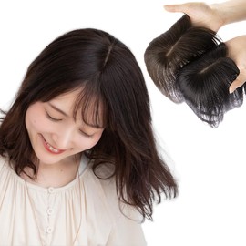 Bright Lara hp010-NBK Fully Hand Planted Hairpiece Human Hair Wig, Top Cover, Whorl, Top Hairpiece, Human Hair Wig