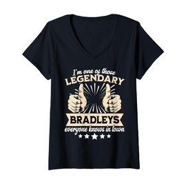 Womens Legend Bradley Surname Bradley Last Name Bradley V-Neck T-Shirt