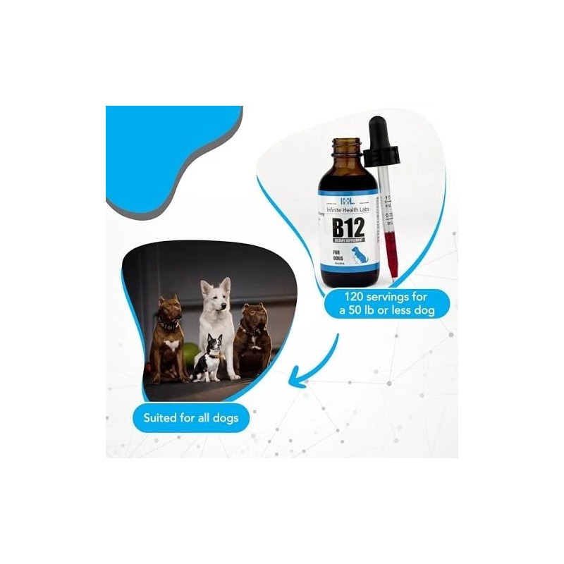 Infinite Health Labs Liquid Vitamin B-12 for Dogs - Methylcobalami