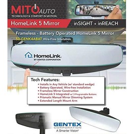 Mito HomeLink 5 Mirror/50-GENK4ABAT That Fits Any Make & Model w/standard wedge