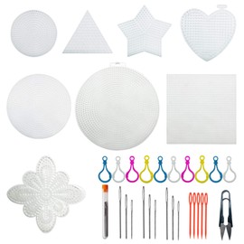 Allazone 100 PCS Mesh Plastic Canvas Sheets 8 Style Plastic Canvas for DIY Crafts Embroidery Cross Stitch, Acrylic Yarn Crafting, Knit and Crochet Projects