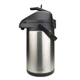 Brentwood 3.5-Liter Airpot Hot & Cold Drink Dispenser, Stainless Steel, Black
