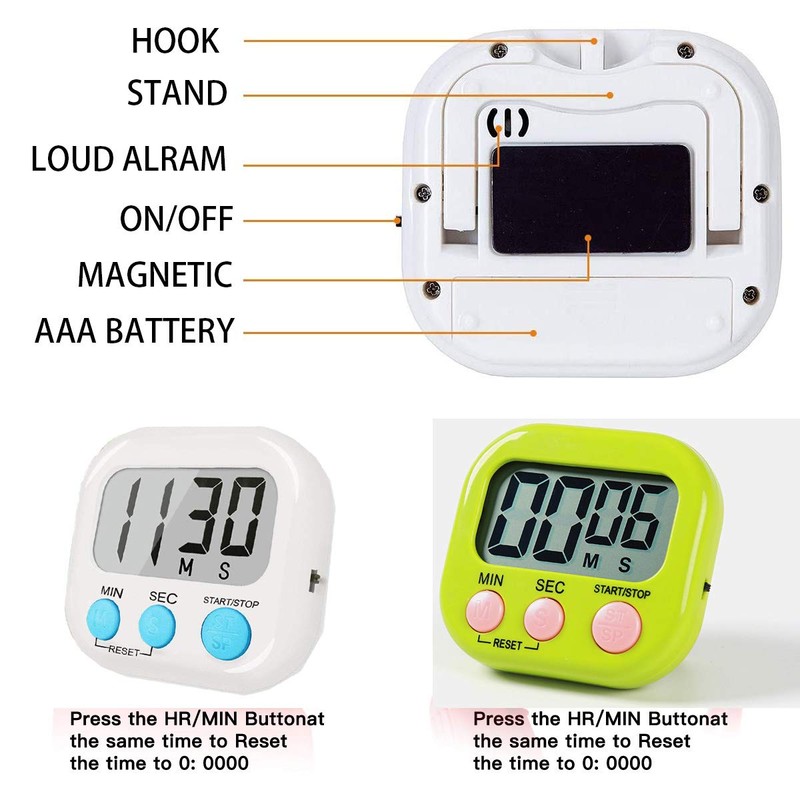 Kitchen Timer Digital for Teachers Kids Cooking with Magnetic and