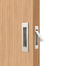 Dontay Sliding Pocket Door Handles, 304 Stainless Steel Non Locking Pocket Door Hardware, Recessed Flush Finger Pulls, Heavy Duty Edge Pull (1 Set, Satin Nickel, 4.72 Inch)