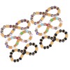6pcs Beaded Bracelet Shiny Crystal Simple Style Women Girl Jewelry
