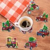 10 Pcs Diamond Painting Coasters with Holder, 5D DIY Christmas