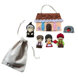 "Hansel and Gretel Finger Puppet Set - Handcrafted Fairy Tale Puppets for Kids - Perfect for Storytelling, Imaginative Play, and Educational Fun