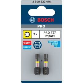 Bosch Professional 2 x Impact Control Screwdriver Bits T27 (25 mm, Hexagonal Shank, Pick and Click, Accessories for Impact Drivers)