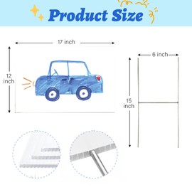 Blank Yard Signs with Stakes, 6 Pack 17x12 Inches Corrugated Plastic Lawn Signs, Double Sided Custom Sign for Home Front Door Outdoor, for Sale, Garage Sale, Yard Sale