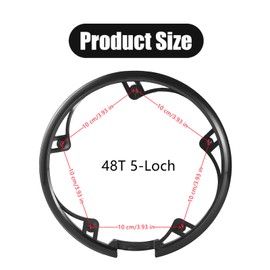Selxran 1 PCS Bicycle Chain Wheel Protector Professional Bike Chain Guard Protector Bicycle Sprocket Cover with 5 Screws Cover Accessories for Mountain Bike, Black,5 Holes 48T