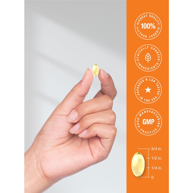 Horbäach Vitamin D3 10000 IU | 500 Softgels | Non-GMO,