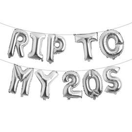 Rip to My 20s 30s Balloons Rip Twenties Thirties Balloons Birthday Decoration 30 40 Birthday Gift Death to My 30s Banner Funeral for My Youth 40th Birthday Decoration (RIP TO MY 20S Silver)