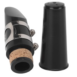 Klarinetten-Mundstück-Set, Robust, Tragbar, ABS-Ligaturkissen, Kappe, Musikinstrumentenzubehör für Anfänger und Trainer (BLACK)
