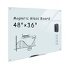 Mifuro Magnetic Glass Whiteboard，48"x36" Wall Mounted Frameless Dry Erase Board