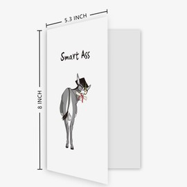 Ogeby Funny Smart Ass Graduation Card, Humor Donkey Graduation Card for Him Her, Cheeky Greeting Card for Graduate
