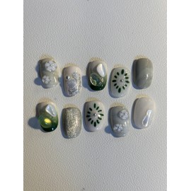 Aemong: Daisy Objet Nail Tip - Mini Short Oval / Aemong : 데이지 오브제 네일팁 - 미니숏오발