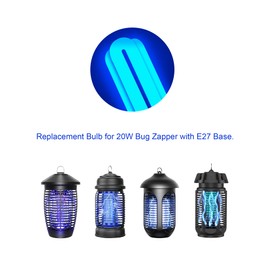 Shootingstar 3U 20W Replacement Bulb for 20W Bug Zapper with E27 Base, Compatible with XGAYOO, PALONE, LiBa, Womosk, Meilen, Husaco, and Other Models Outdoor Bug Zapper 1 Pack
