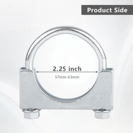 LCGP 2.25" Heavy Duty U Bolt Clamps Saddle Type Anti-corrosion 2 Pack Muffler Clamps