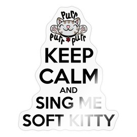 Spreadshirt The Big Bang Theory Keep Calm Sing Soft Kitty Sticker, 10 x 10 cm, Transparent Glossy