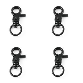 heyous 4pcs Zinc Alloy Trigger Snap Hooks, 48mm 360 Degree Swivel Spring Buckle Metal Swivel Clips Heavy Duty Snaps Hook for Webbing, Straps, Wires, Cords, Pet Collars, Leather Belt etc., Black