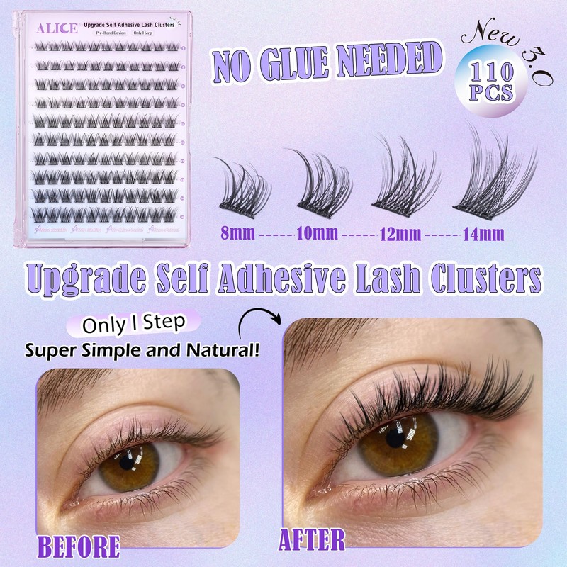 ALICE Self Adhesive Lashes Natural Look Self Adhesive Lash Clusters