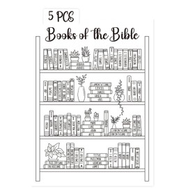 OCQOTAT Books of The Bible Tracker Sticker –Bible Books Shelf Coloring Page, Bible Reading Tracker, Customizable Dashboard Stickers for Scripture Study, Tracking,Bible Organization(Black)