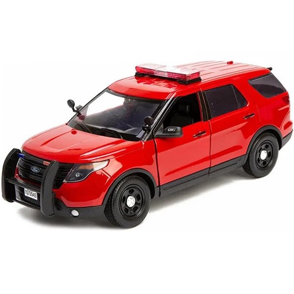 2015 Police Interceptor Utility Fire Marshal Plain Red 1/18 Diecast